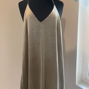 Eight Paris Green Velvet Slip Dress